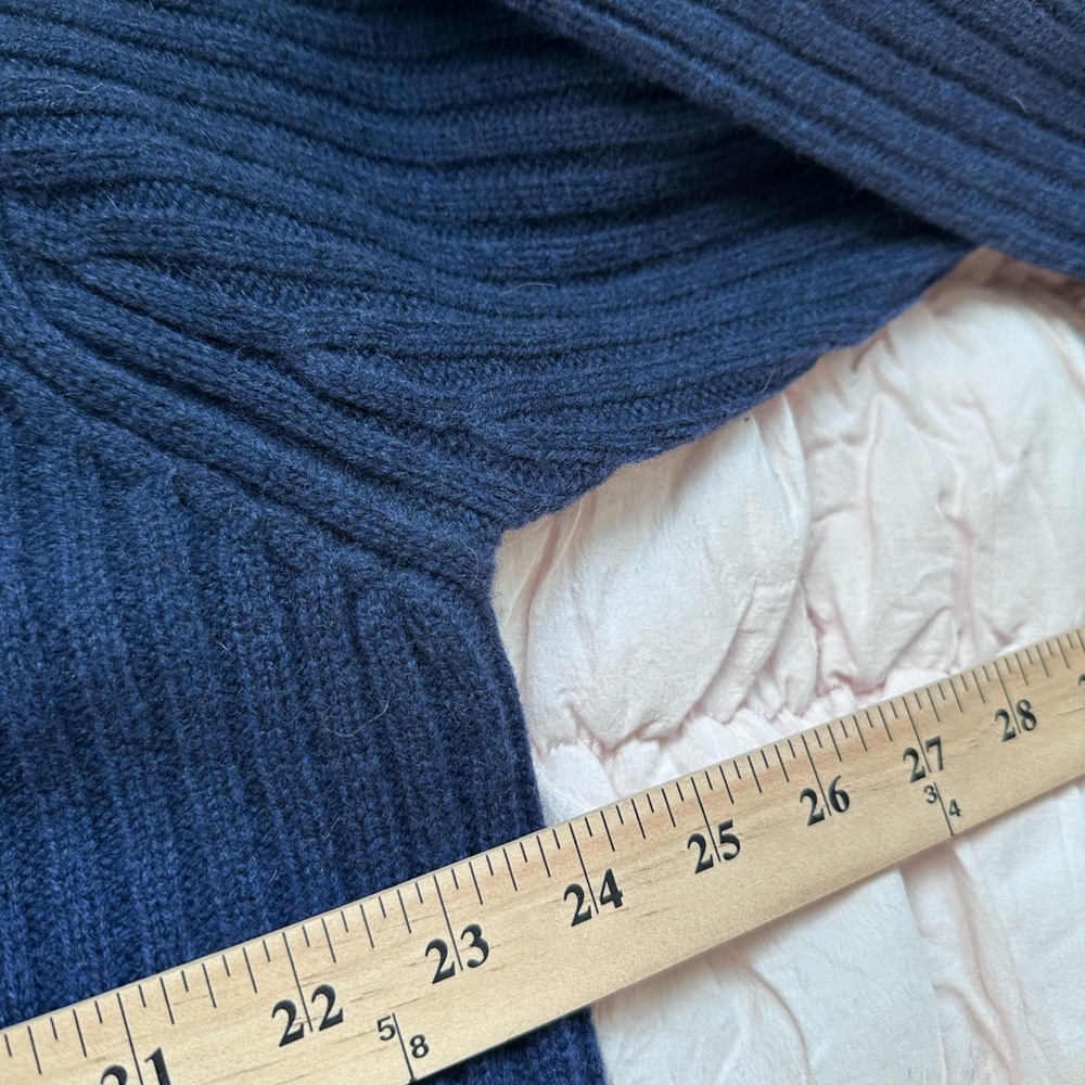 Vintage L.L.Bean Navy Blue Merino Lambswool Sweater Men’s XL Military - Picture 4 of 8